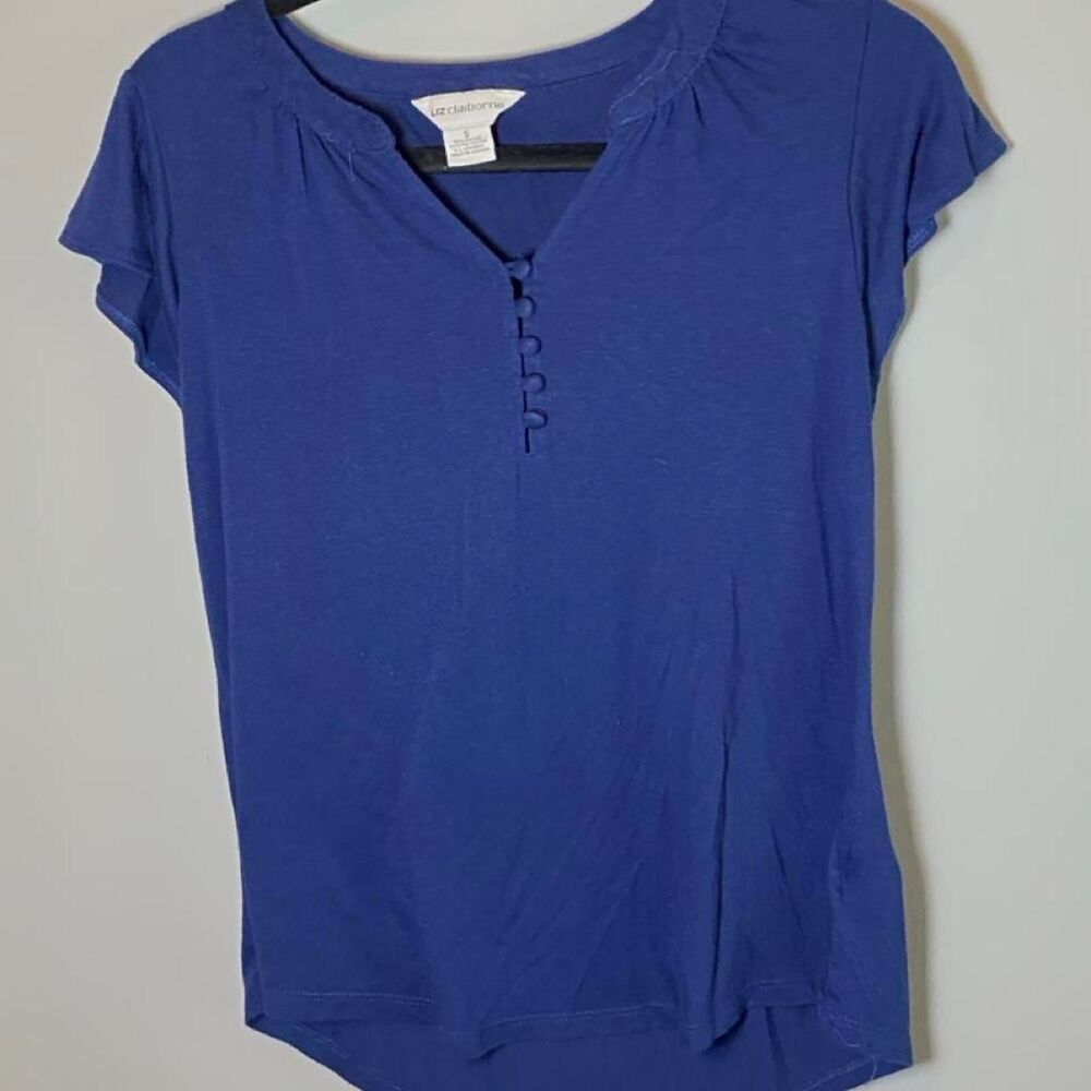 Liz-claiborne Women's Blue and Navy Blouse